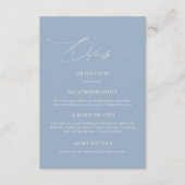 Elegante Dusty Blue CalligraphyTrouwdetails Kaart (Voorkant)