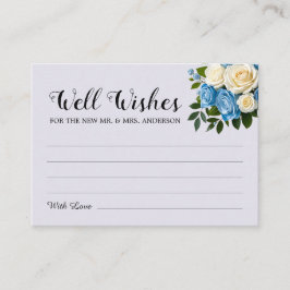 Elegante Dusty Blue, Champagne, en Wensend goed Informatiekaartje