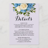 Elegante Dusty Blue Champagne Wedding Details Informatiekaartje (Voorkant)