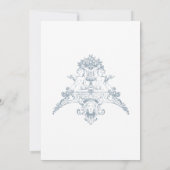 Elegante Dusty Blue Chinoiserie Cherub Wedding Kaart (Achterkant)