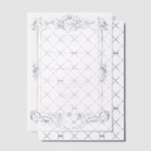 Elegante Dusty Blue Chinoiserie Cherub Wedding Vellum Uitnodigingen (Offset (Uitnodiging))