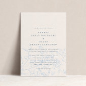 Elegante Dusty Blue Chinoiserie Floral Wedding Kaart