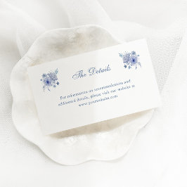 Elegante Dusty Blue Chinoiserie | Trouwdetails Informatiekaartje