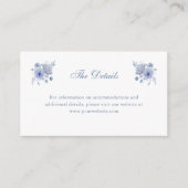 Elegante Dusty Blue Chinoiserie | Trouwdetails Informatiekaartje (Voorkant)