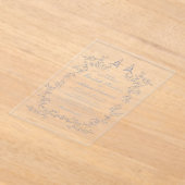 Elegante Dusty Blue Chinoiserie Waterverf bruiloft Acryl Uitnodigingen (Laagn)