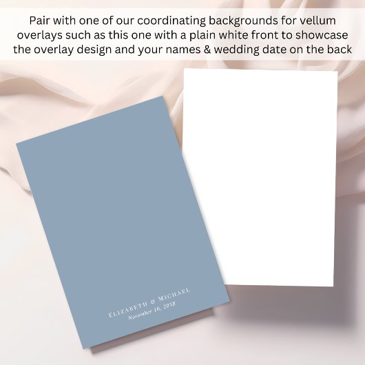 Elegante Dusty Blue Chinoiserie Waterverf bruiloft Vellum Uitnodigingen