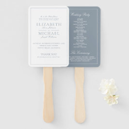 Elegante Dusty Blue Classic Script Wedding Program Handwaaier