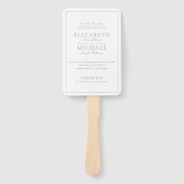 Elegante Dusty Blue Classic Script Wedding Program Handwaaier