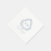 Elegante  Dusty Blue Crest Wedding Logo Servet (Hoek)
