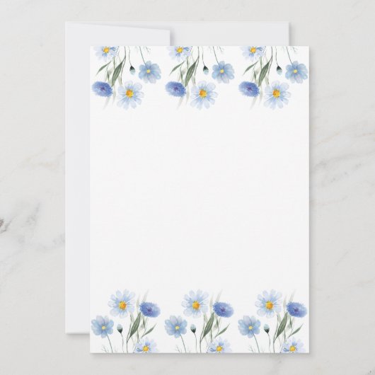 Elegante Dusty Blue Floral Boho Baby shower Kaart (Achterkant)