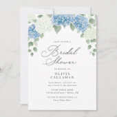 Elegante Dusty Blue Floral Hydrangea Vrijgezellenf Kaart (Voorkant)