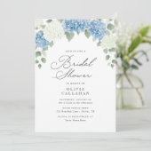 Elegante Dusty Blue Floral Hydrangea Vrijgezellenf Kaart (Staand voorkant)