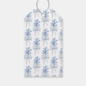 Elegante Dusty Blue Floral Ribbon Bruid Dank u Cadeaulabel (Achterkant)