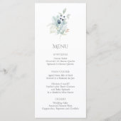 Elegante Dusty Blue Floral voor Spring Receptie Menu