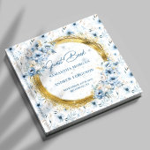 Elegante Dusty Blue Gold Glitter bruiloft gastenbo Gastenboek