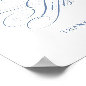 Elegante Dusty Blue Kalligrafie Kaarten & Geschenk Poster (Hoek)