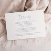 Elegante Dusty Blue Minimal Script Wedding Informatiekaartje