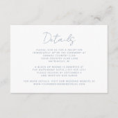 Elegante Dusty Blue Minimal Script Wedding Informatiekaartje (Voorkant)