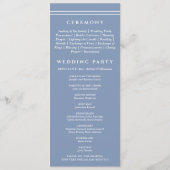 Elegante Dusty Blue Monogram Modern Wedding Progra Programmakaart (Achterkant)