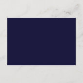 Elegante Dusty Blue Navy Floral Wedding Details Informatiekaartje (Achterkant)