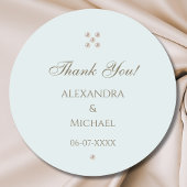 Elegante Dusty Blue Pearl Wedding Bedankt Ronde Sticker