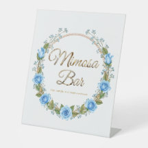 Elegante Dusty Blue Rozen Baby's Breathe Mimosa Ba