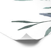 Elegante Dusty Blue Rozen met groen Welkom Perfect Poster (Hoek)