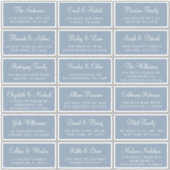 Elegante Dusty Blue Script Wedding Guest Address Sticker (Voorkant)