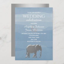 Elegante Dusty Blue Silver Elephant Wedding