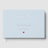 Elegante Dusty Blue Silver Weddings Jubileum Gastenboek (Voorkant)