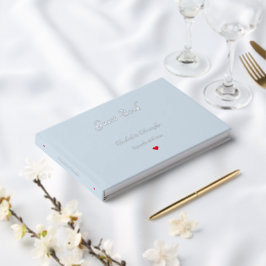 Elegante Dusty Blue Silver Weddings Jubileum Gastenboek
