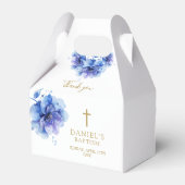 Elegante Dusty Blue Waterverf Bloemendoop Bedankdoosjes (Achterkant)