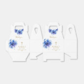 Elegante Dusty Blue Waterverf Bloemendoop Bedankdoosjes (Uitgevouwen)