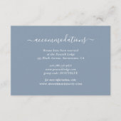 Elegante Dusty Blue Wedding Hotel Accommodatie Informatiekaartje (Voorkant)