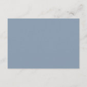 Elegante Dusty Blue Wedding Hotel Accommodatie Informatiekaartje (Achterkant)