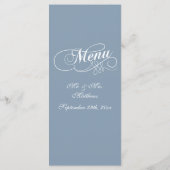 Elegante Dusty Blue Wedding Menu Sjablonen (Achterkant)