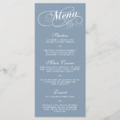 Elegante Dusty Blue Wedding Menu Sjablonen (Voorkant)
