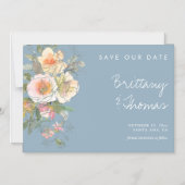 Elegante Dusty Blue Wedding Save the Date Magnet Magnetische Uitnodiging (Voorkant)