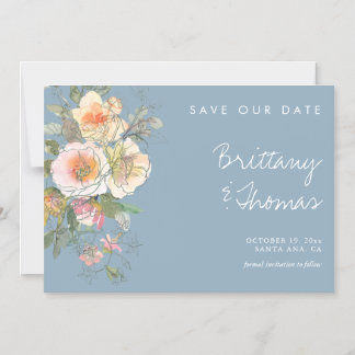 Elegante Dusty Blue Wedding Save the Date Magnet Magnetische Uitnodiging
