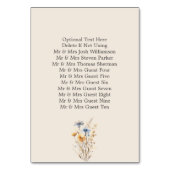 Elegante Dusty Blue Wildflower bruiloft receptie Kaart (Achterkant)