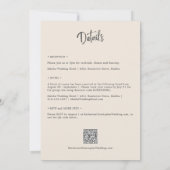 Elegante Dusty Blue Wildflower Budget Beige Weddin Kaart (Achterkant)