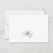 Elegante Dusty Blue Winter Boho Foliage Wedding RSVP Kaartje (Achterkant)