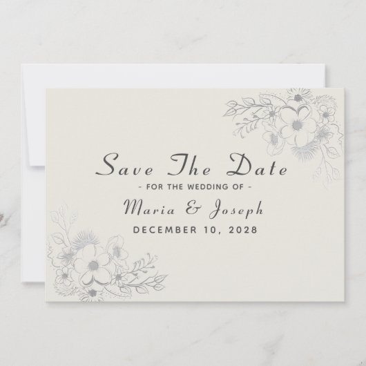 Elegante Dusty Blue Winter Wedding Save Date Save The Date (Voorkant)