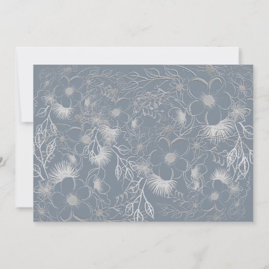 Elegante Dusty Blue Winter Wedding Save Date Save The Date (Achterkant)