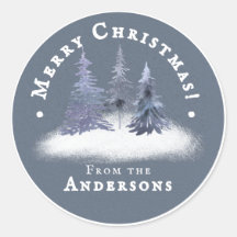 Elegante Dusty Blue Winter Woodland Christmas