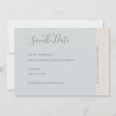 Elegante Dusty Blue Wood Grain Save The Date Weddi Kaart (Voorkant)