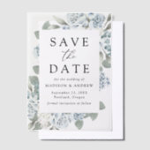 Elegante Dusty Floral Wedding Save the Date Vellum Uitnodigingen (Offset)