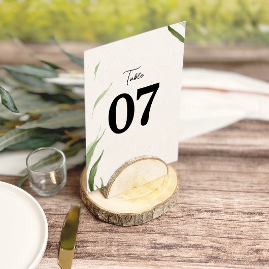 Elegante Dusty Greenery Trouwtafelnummers