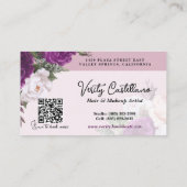 Elegante Dusty Mauve Bloemensalon Stylist QR Visitekaartje (Achterkant)