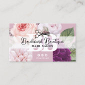 Elegante Dusty Mauve Bloemensalon Stylist QR Visitekaartje (Voorkant)